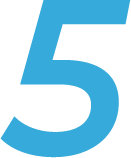 Blue stylized number 5 graphic